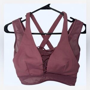 Forever 21 Burgundy mesh sports bra